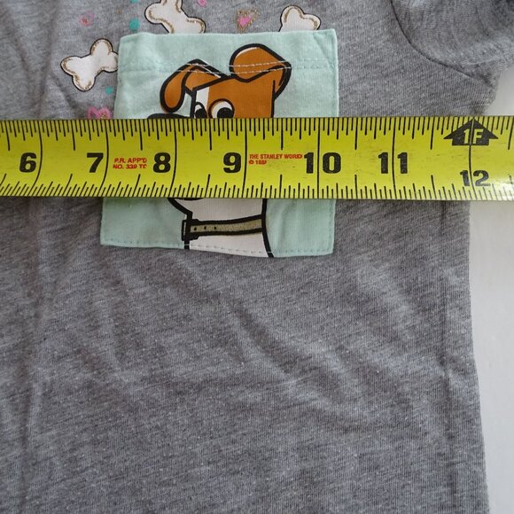 The Secret Life Of Pets Heather Gray Pocket T-Shirt Girls Size S Short Sleeve - Picture 6 of 6